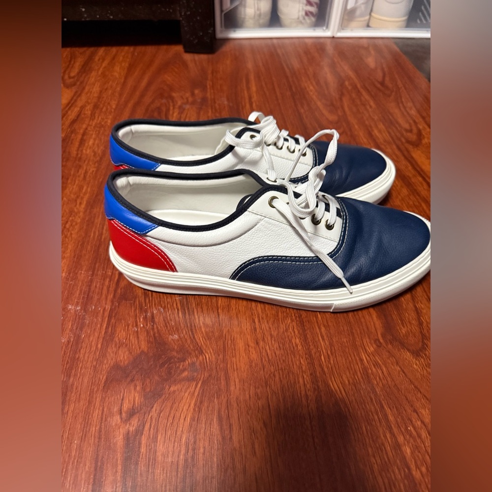 Louis Vuitton Blue, White, and Red Sneakers
